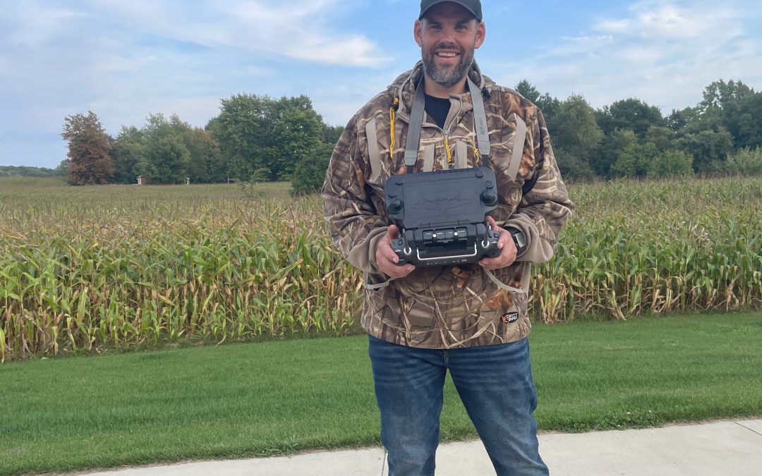 Drone spraying consulting and training demonstration with certified UAV operator in Michigan