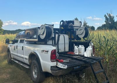 Tiny Tender compact drone spray trailer used for agricultural drone refilling and mixing