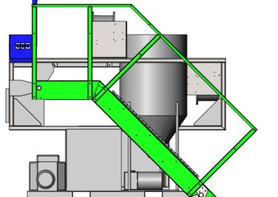 TT SkyDeck overhead drone landing deck tender showing side profile with integrated stairs and mixing system