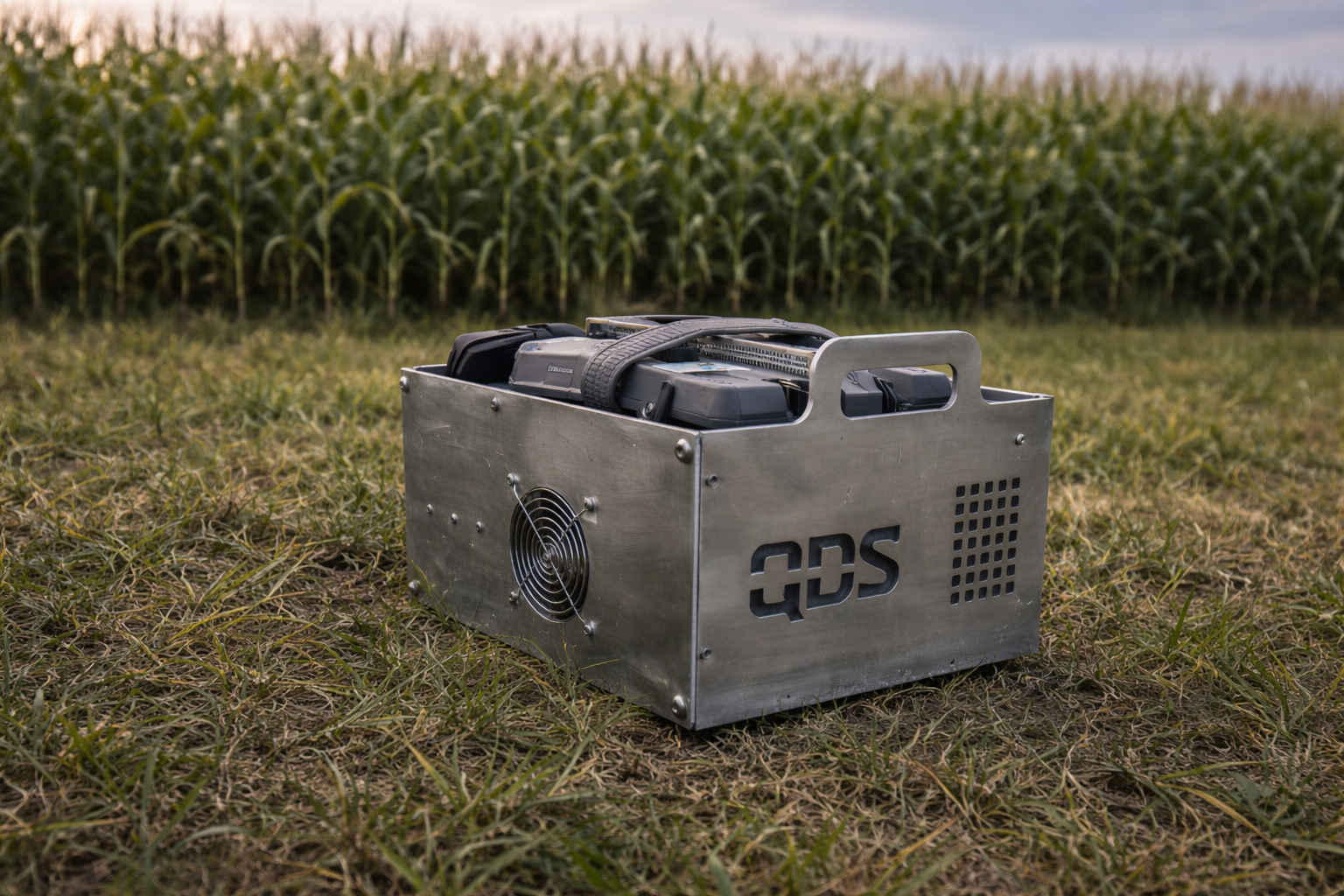 Drone battery pack engulfed in flames during a thermal runaway fire incident